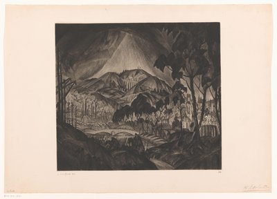 Paysage vallonné avec industrie (Evolution) - Lodewijk Schelfhout (signed by artist)