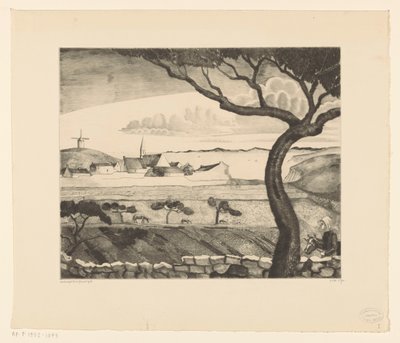 Paysage côtier avec chemin - Lodewijk Schelfhout (signed by artist)