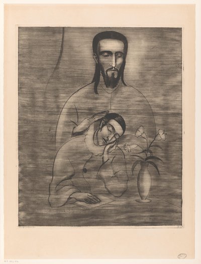 Pierrot et Christ (Le Rêve de Pierrot) - Lodewijk Schelfhout (signed by artist)