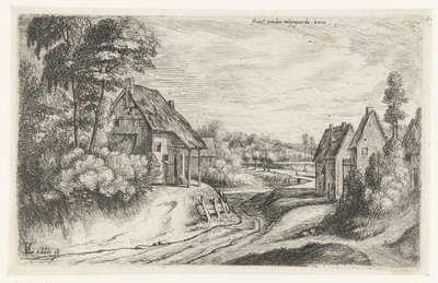Paysage avec deux fermes le long d