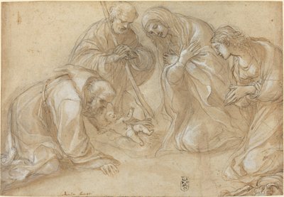 La Nativité avec les saints François et Agnès - Lodovico Carracci