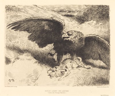 Aigle Liant un Lièvre - Léon Bonnat