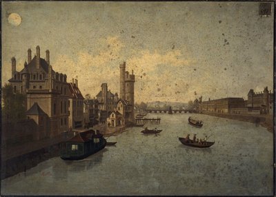 Hôtel de Conti, Tour de Nesle, Louvre, vus du Pont-Neuf, arrondissements actuels 1er et 6e, vers 1885 -1895 - Léon Rolla