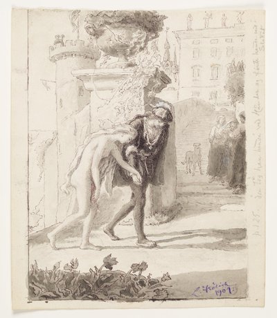 "Alors il la prit par la main et la conduisit dans le château" - Lorenz Frølich