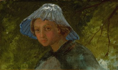 Madame Lina Frølich avec un chapeau de soleil - Lorenz Frølich