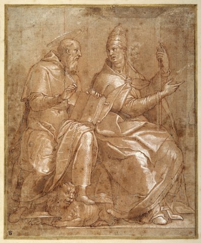 Saint Jérôme conversant avec Saint Grégoire le Grand - Lorenzo (c.1530 76) Sabatini