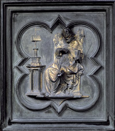 Saint Augustin, panneau H des Portes Nord du Baptistère de San Giovanni, 1403-24 - Lorenzo Ghiberti