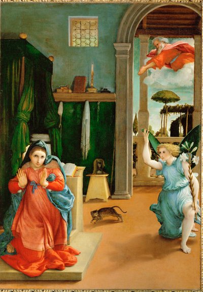 Annonciation (peinture sur toile) - Lorenzo Lotto