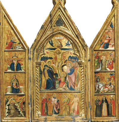 Triptyque portable avec une Crucifixion centrale - Lorenzo Veneziano