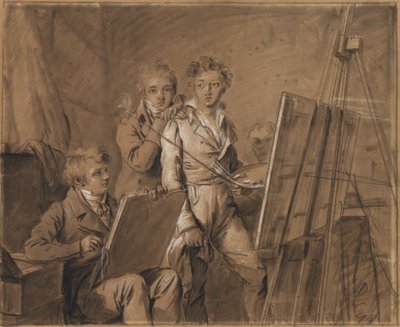 Trois jeunes artistes dans un atelier - Louis Leopold Boilly