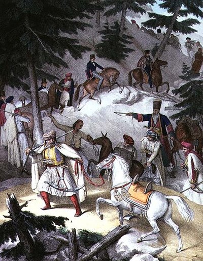 Voyage à Athènes et Constantinople : Le Pinde, traversée de Janina à Tricala - Louis (after) Dupre