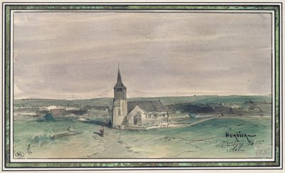 Église et village au milieu d