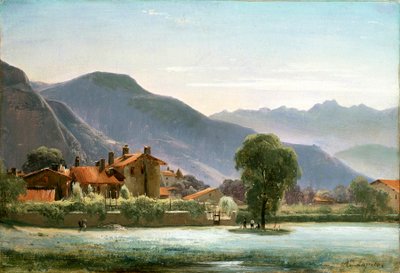Village au pied des collines, vers 1830 - Louis Auguste Lapito