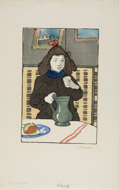 Petite fille avec un pot - Louis Auguste Lepère