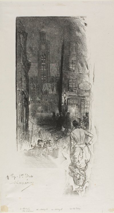 Paris: la Rue de la Montagne-Ste-Geneviève - Louis Auguste Lepère
