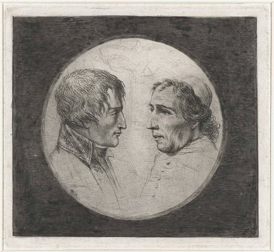 Coclers, L B, Double portrait Napoléon et le pape Pie VII (ca1805, Rijksmuseum) - Louis Bernard Coclers