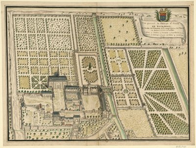 Abbaye de Bourgueil, plan général - Louis Boudan