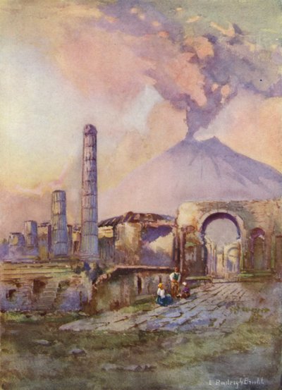 Pompéi, Vésuve au loin - Louis Burleigh Bruhl