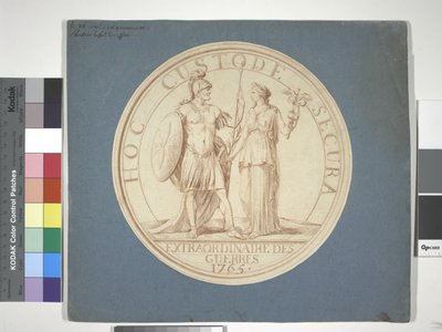 Conception de médaille, Guerre et Paix : HOC CUSTODE SECURA - Louis Claude (attr. to) Vassé