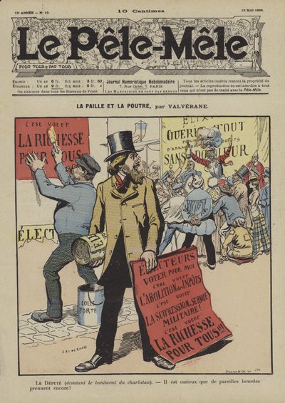 La paille et la poutre. Illustration pour Le Pele-Mele - Louis Denis Valverane