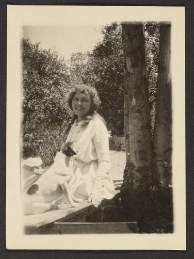 [Florence Sitting with Dog] - Louis Fleckenstein