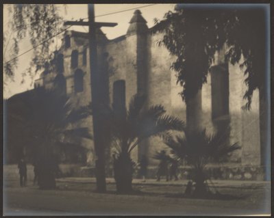 [Palms in Front of Mission] - Louis Fleckenstein