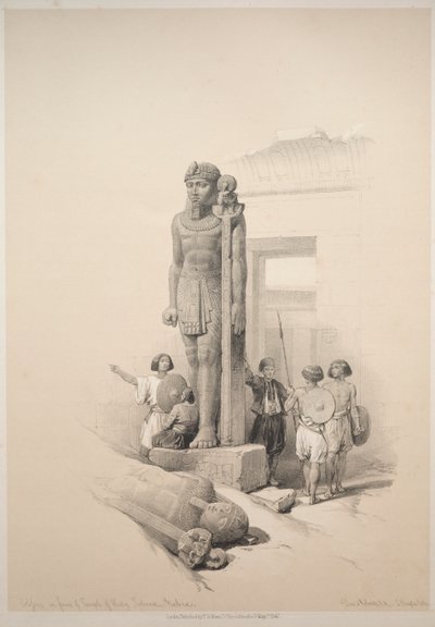 Égypte et Nubie : Volume II - N° 7, Colosses à Wady Saboua - Louis Haghe