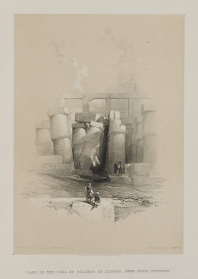 Égypte et Nubie, Volume II : Partie de la salle des colonnes à Karnak, Thèbes - Louis Haghe