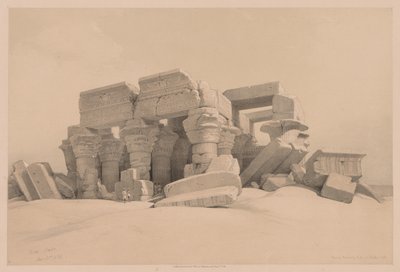 Égypte et Nubie : Volume I - N° 1, N° 2, Restes du Portique du Temple de Kom Ombo - Louis Haghe