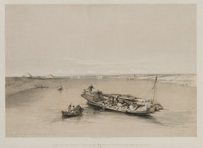 Vue sur le Nil vers les pyramides de Dashour et Saccara - Louis Haghe