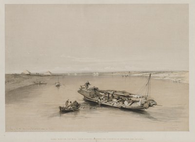 Égypte et Nubie, Volume I : Vue sur le Nil vers les pyramides de Dashour et Saccara, 184 - Louis Haghe