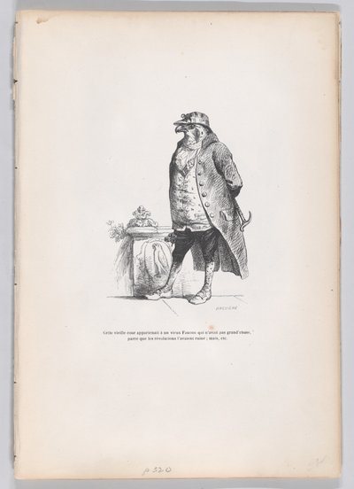 Cette vieille cour semble avoir un vieux faucon... de Scènes de la vie privée et publique - Louis Henri Brévière