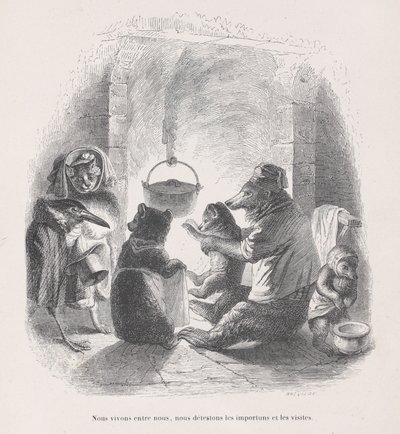 Nous vivons entre nous, nous détestons les nuisances et les visites des Scènes de..., vers 1837-47 - Louis Henri Brévière