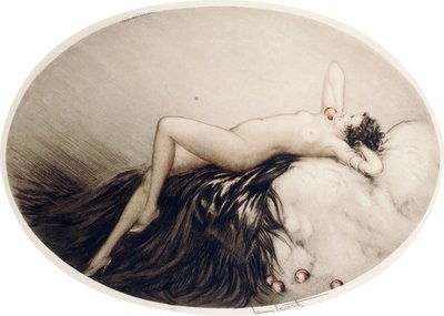 Nu allongé avec des pommes - Louis Icart