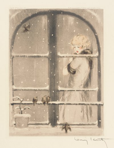 Les Quatre Saisons : Hiver (colorié à la main) - Louis Icart