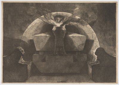Tombe avec la Mort debout - Louis Jean Desprez