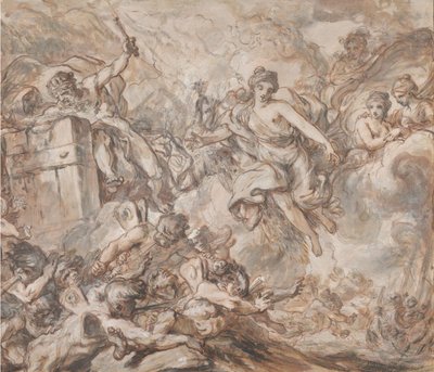 Junon ordonnant à Éole de libérer les vents - Louis Jean Jacques Durameau