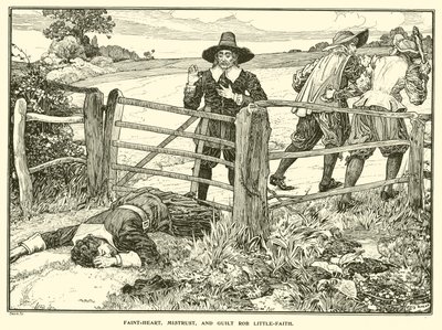Cœur-Faible, Méfiance et Culpabilité volent Petite-Foi - Louis John Rhead