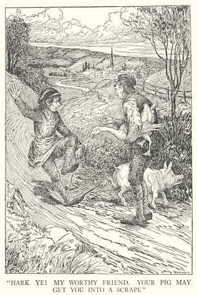 "Écoutez! Mon digne ami, votre cochon pourrait vous causer des ennuis" - Louis John Rhead