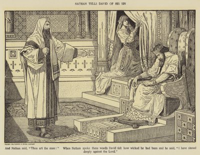Nathan raconte à David son péché - Louis John Rhead