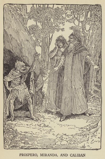 Prospero, Miranda et Caliban - Louis John Rhead