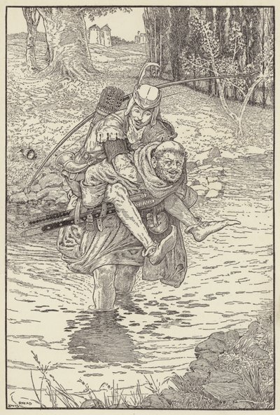 Le frère prit Robin sur son dos - Louis John Rhead
