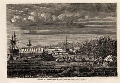 Préparation de la morue à la baie de Cap Rouge - Louis Le Breton
