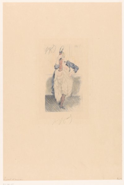 Danseuse de cancan avec jambe tendue et bras sur le côté (Le port d