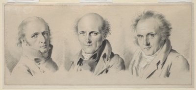 Portraits de Charles Percier, Pierre-François Léotard Fontaine et Claude-Louis Bernier - Louis Leopold Boilly