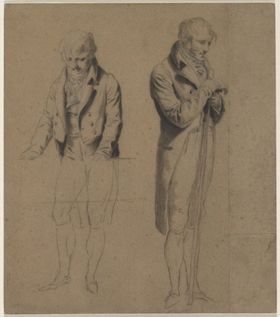 Deux figures debout, étude pour Une partie de billard - Louis Leopold Boilly