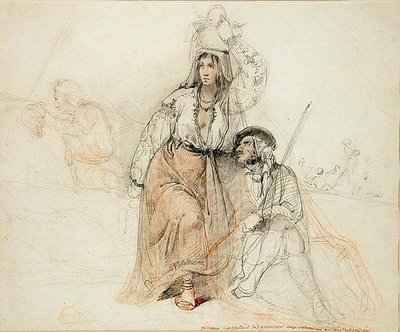 Femme apportant des provisions aux Bohémiens et Brigands - Louis Leopold Robert