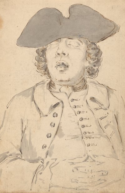 Homme Endormi avec la Bouche Grande Ouverte et les Mains Croisées - Louis Philippe Boitard