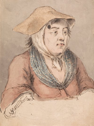 Femme avec une blouse bleue - Louis Philippe Boitard