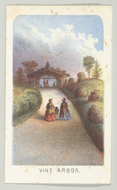 Tonnelle de vigne, de la série, Vues de Central Park, New York, Partie 3, 1864 - Louis Prang